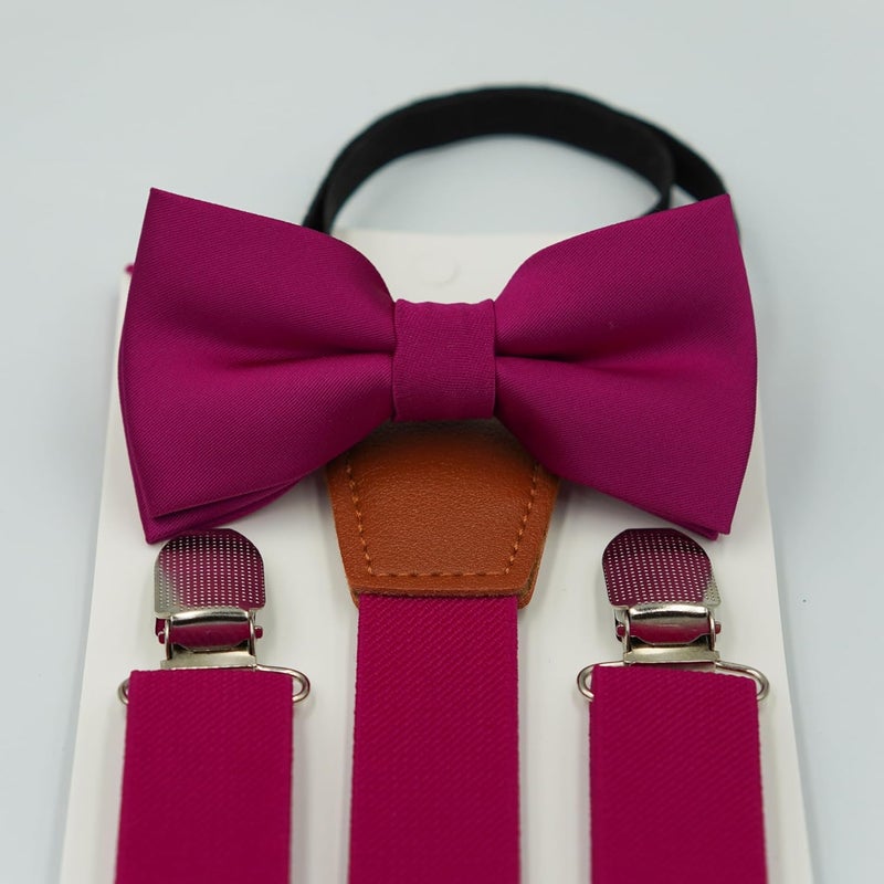 BEWDIO Adjustable Baby Boy Suspenders and Bow Tie, Pre-tied Kids Bowtie and Elastic Suspenders with 4 Strong Metal Clips - Image 4